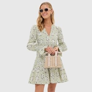 POMANDER PLACE Green Ditsy Floral Kenzo Dress